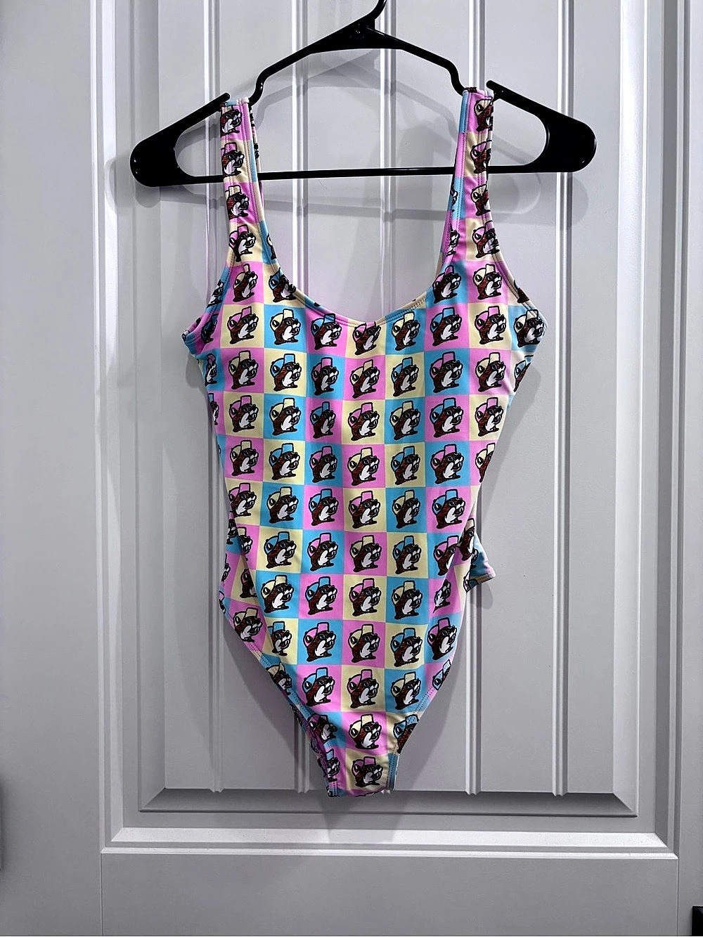 Buc-Ees Printed One-Piece in Pink & Blue Small Like New